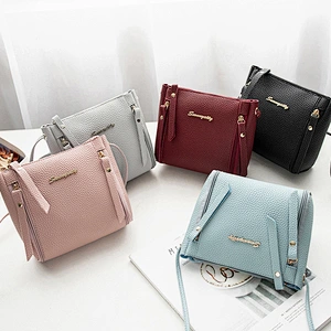 Factory Direct Handbags New Students Korean Messenger Small Bags Soft Leather Lychee Pattern Female Crossbody Bag