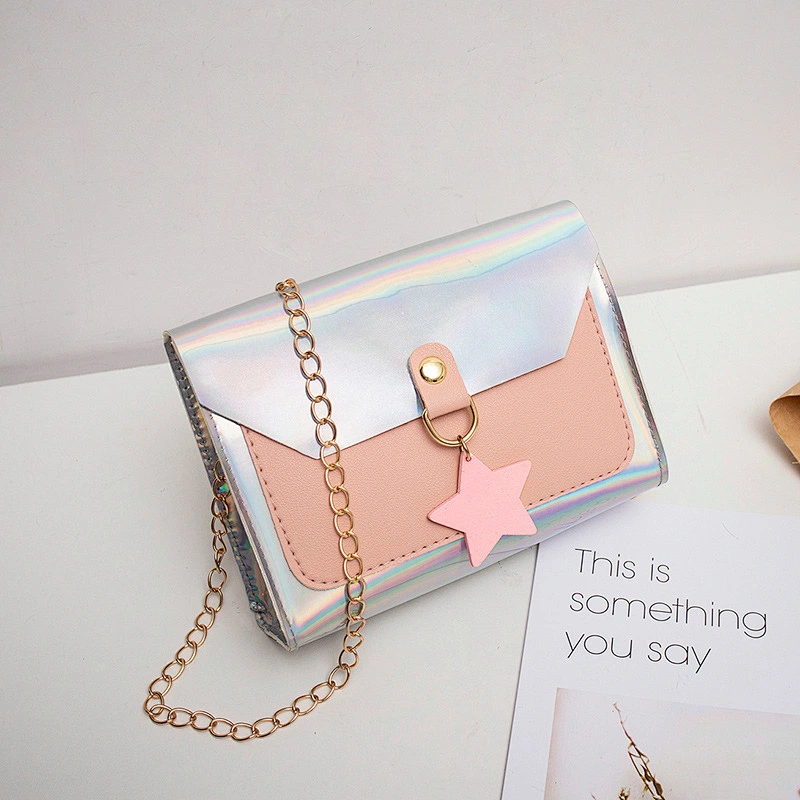 Wholesale 2020 Cheap Laser PU Single Shoulder Bag Ladies Fashion Small Crossbody Bag With Star Pendant