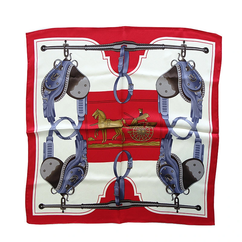 Hot sale 2020 new 55cm carriage printed silk square scarf women plain