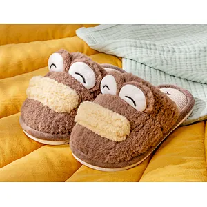 Children Little Girls Anti-Slip Cartoon Autumn Winter Plush Warm Indoor Floor Slipper Kids Home Shoes