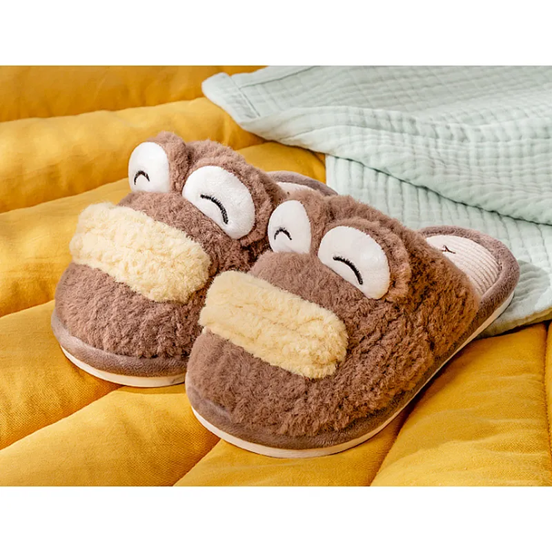 Children Little Girls Anti-Slip Cartoon Autumn Winter Plush Warm Indoor Floor Slipper Kids Home Shoes