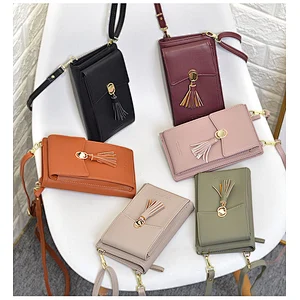 Popular Fashion Ladies Mobile Phone Bag Student Large-Capacity Multifunctional Wallet Simple Ladies Messenger Bag