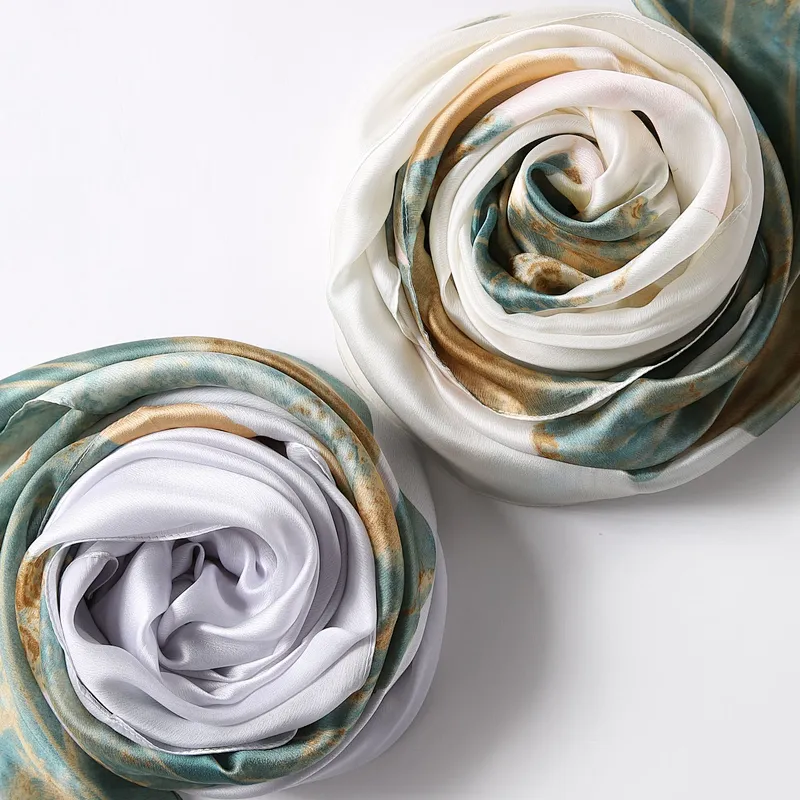 Spring and autumn new warm female constellation printed long shawl designer plain  silk scarf shawl