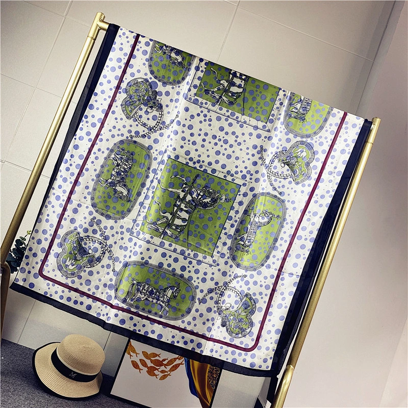Large-Size New Silk Satin Scarf, Summer Sun Protection Decorative Dual-Use Scarf Women