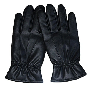 All Black Fashion Car Driving PU Leather Gloves Men for Winter