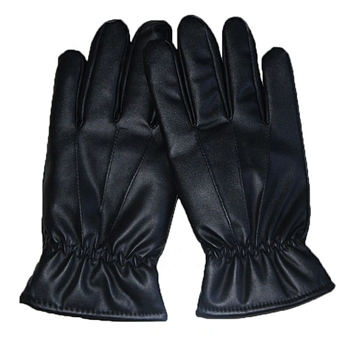 All Black Fashion Car Driving PU Leather Gloves Men for Winter