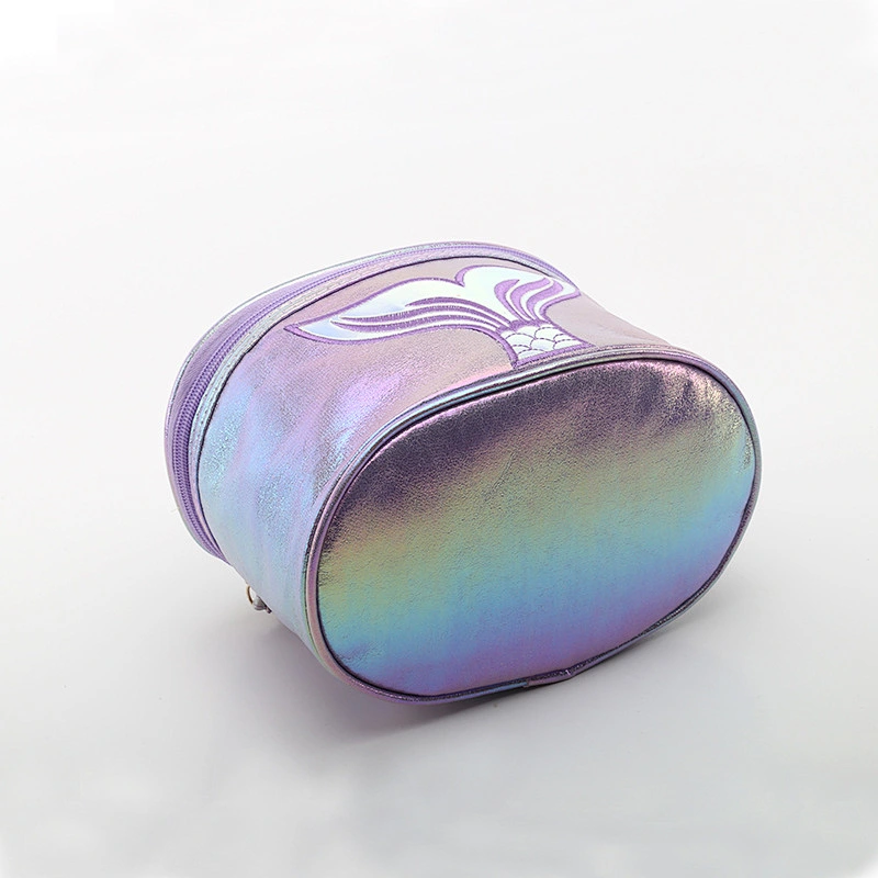 2020 Polyester Fabric Laser Colorful Fishtail Cosmetic Bag Outdoor Travel Portable Cosmetic Storage Handbag