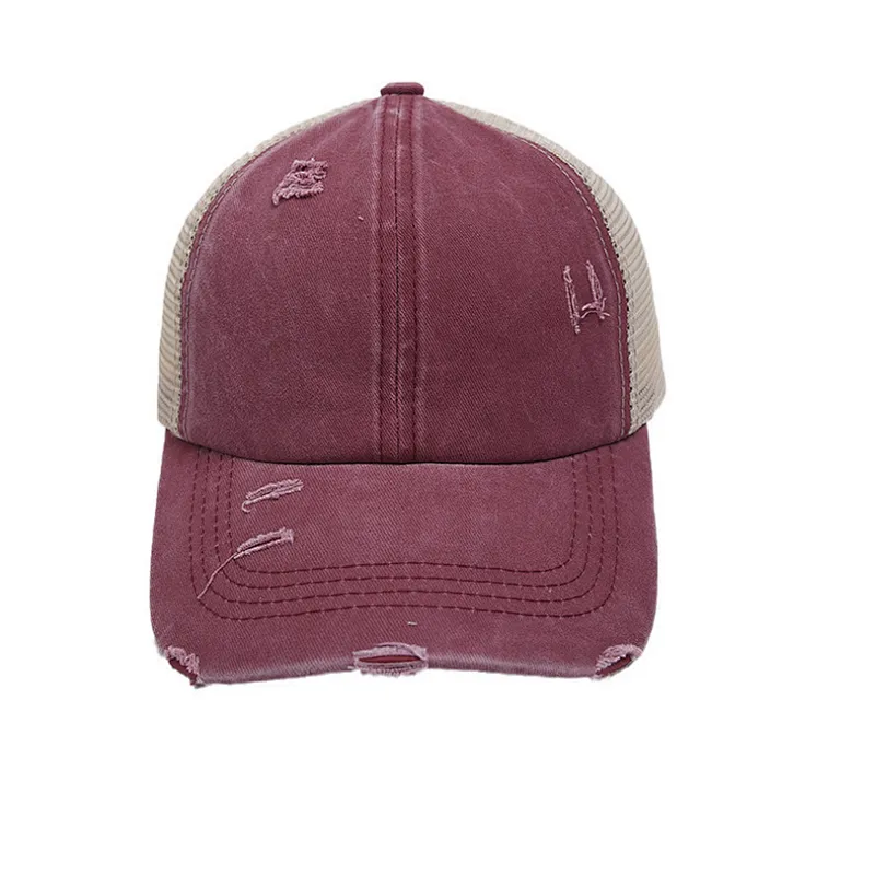 Custom Design Outdoor Baseball Cap Mesh Cap Leopard Girl Trucker Cotton Distressed Washed Mesh Hat