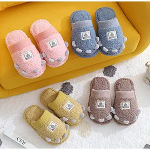 Toddler Kids Girls Boys Cute Cartoon Indoor Animal Soft Cozy Winter Warm Plush Lining Winter House Slippers