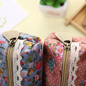 Wholesale Student Supplies Elegant Floral Pencil Case Korea Extended Pencil Case Stationery Bag