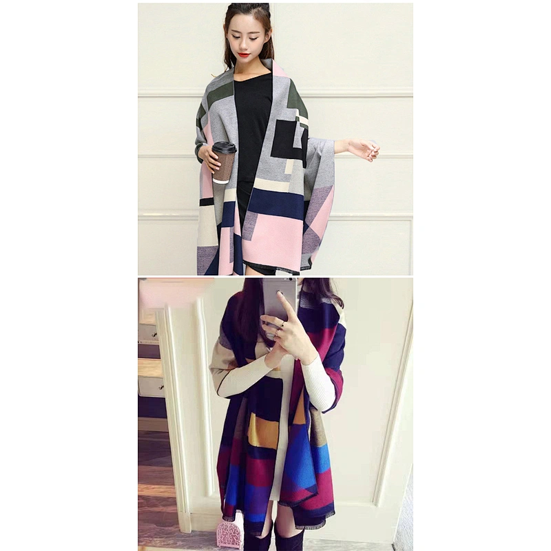 Autumn Winter New Cashmere Scarf Women Thick Shawl Keep Warm Wild Double-Sided Dual-Use Jacquard Scarves