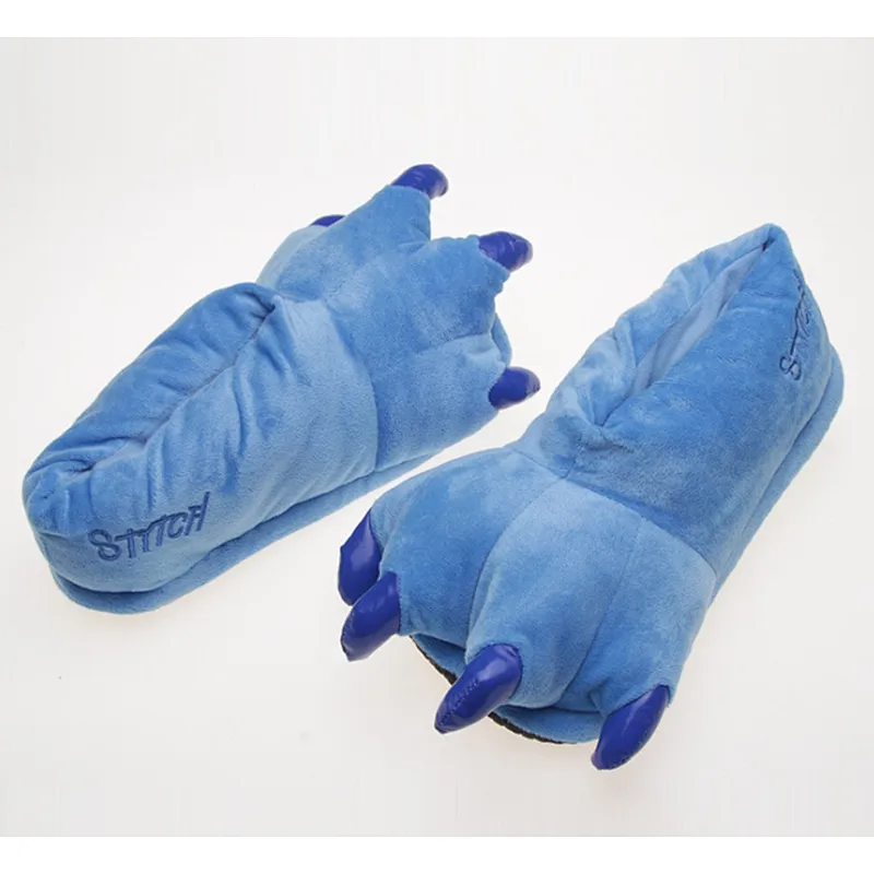 Adult Funny Dinosaur Foot Fluffy New Style Soft Plush Stuffed Shoes Women Parent-Child Animal Claw Slippers