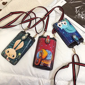 2020 New Mobile Phone Bag Cartoon Printing Casual Shoulder Bag Trendy Messenger Lady Bag