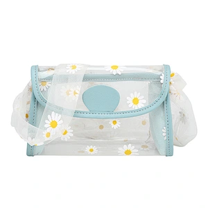 Custom Candy Color Women Jelly Bags Daisy Pvc Jelly Messenger Clear Transparent Shoulder Crossbody Bag