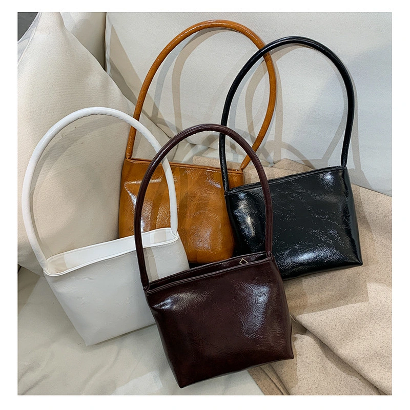 Retro Bag Female 2021 Autumn New All-Match Solid Color Bag Underarm Bag Shoulder Handbag