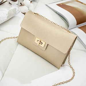 Female Pu Leather Wholesales Prices Crossbody Bag Latest Fashion Metal Lock Hard Ware Chain Colorful Shoulder Crossbody Bag