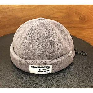 Wholesale Custom Brimless Hat Solid Baseball Cap Mens Fleece Brimless Landlord Hat