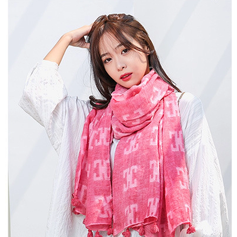 2020 Wholesale New Cotton And Linen Scarf Women Korean Autumn Fashion Wild Pure Color Tourism Art Dual-Use Shawl