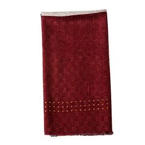 American and European style classic cotton and linen scarf matching color hand-pressed drill lady's scarf