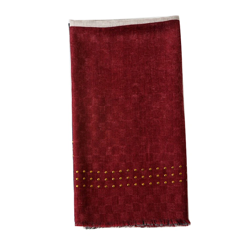 American and European style classic cotton and linen scarf matching color hand-pressed drill lady's scarf