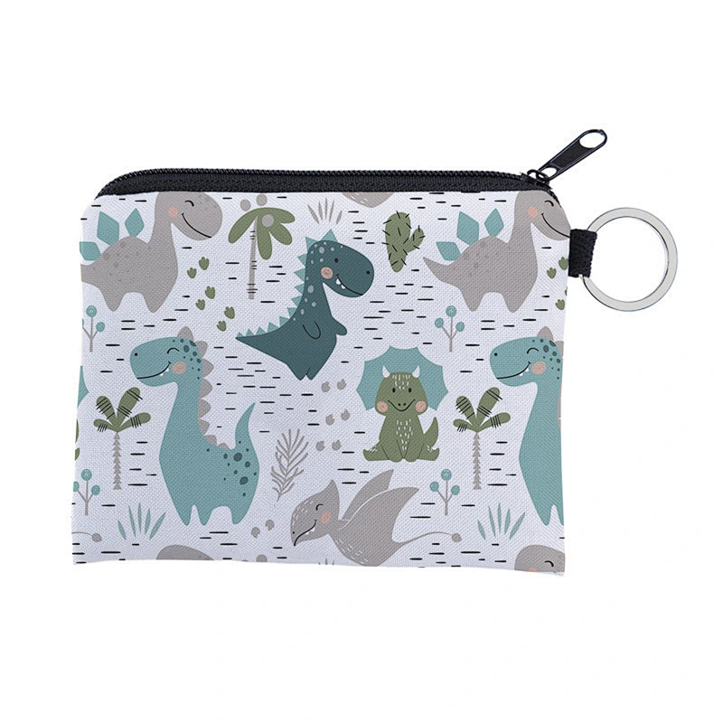Fashion small fresh cartoon dinosaur creative printing coin purse waterproof portable personality card case key case