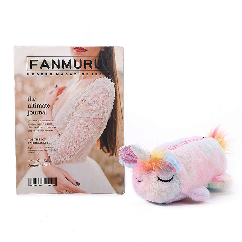 Color Unicorn Doll Pencil Case Makeup Storage Bag Students Children Plush Doll Pencil Case