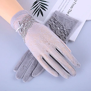 Wholesale Ladies Funky Lace Bow Gloves Non-skid Touch Screen Gloves Ice Silk Sunscreen Gloves