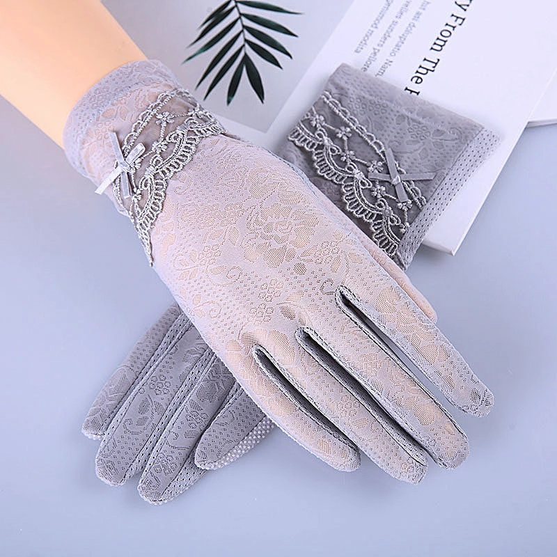 Wholesale Ladies Funky Lace Bow Gloves Non-skid Touch Screen Gloves Ice Silk Sunscreen Gloves