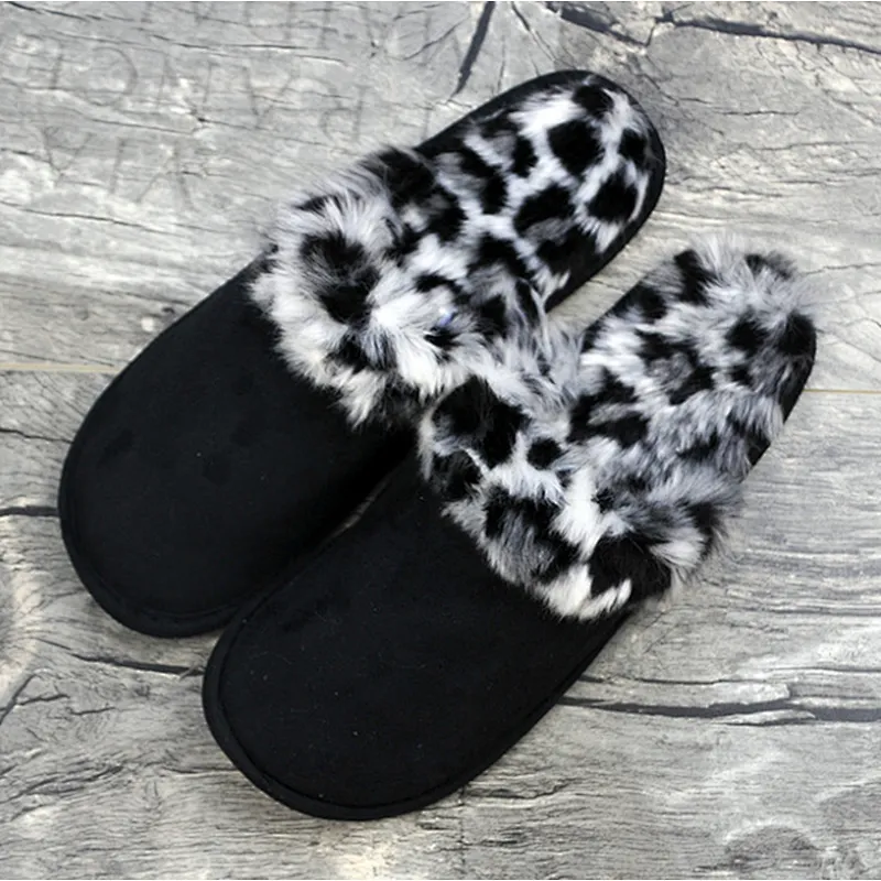 Couple wool slippers men women home indoor winter large size men's non-slip rubber-soled cotton shoes slippers