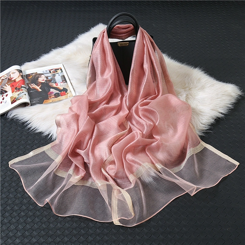 Summer Sunscreen Scarves Ladies Wild Silk Solid Color Shawl Thin Section Phnom Penh Scarf Scarves Women