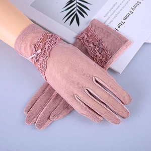 Wholesale Ladies Funky Lace Bow Gloves Non-skid Touch Screen Gloves Ice Silk Sunscreen Gloves