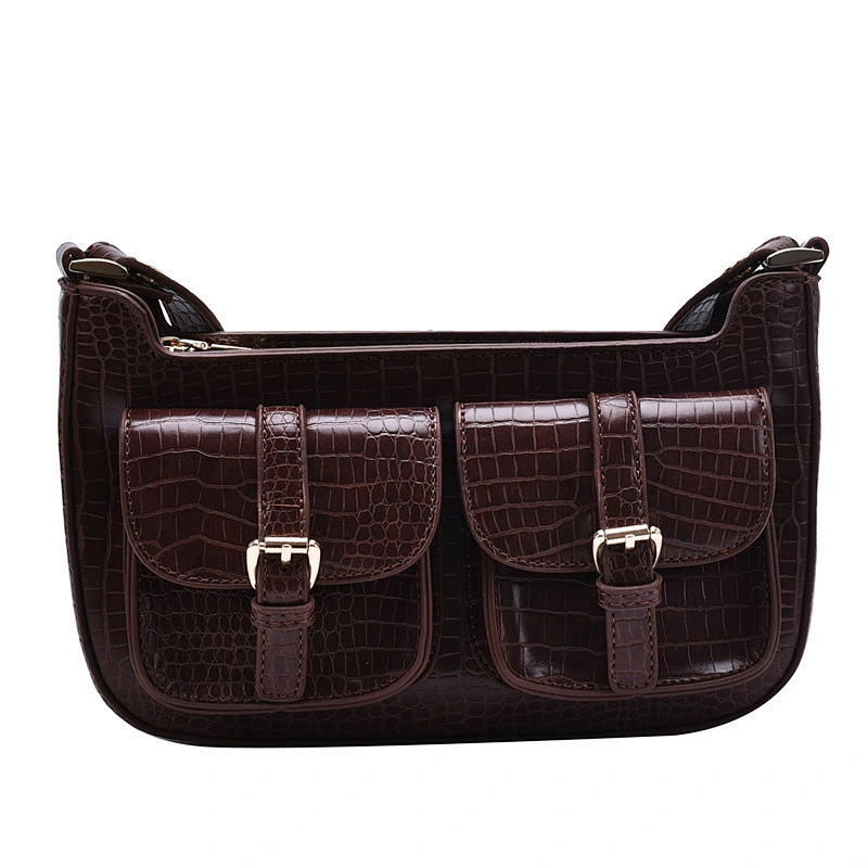 Retro Crocodile Pattern Simple Underarm Bag 2020 Summer New One Shoulder PU Leather Bag