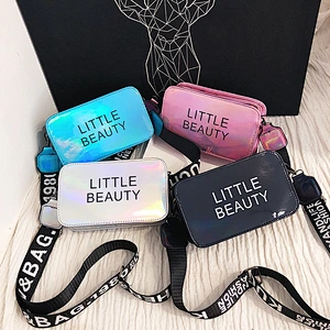 Summer Small Bag Female 2021 New Korean Version Ins Wild Messenger Bag Wide Shoulder Strap Laser Crossbody Bag