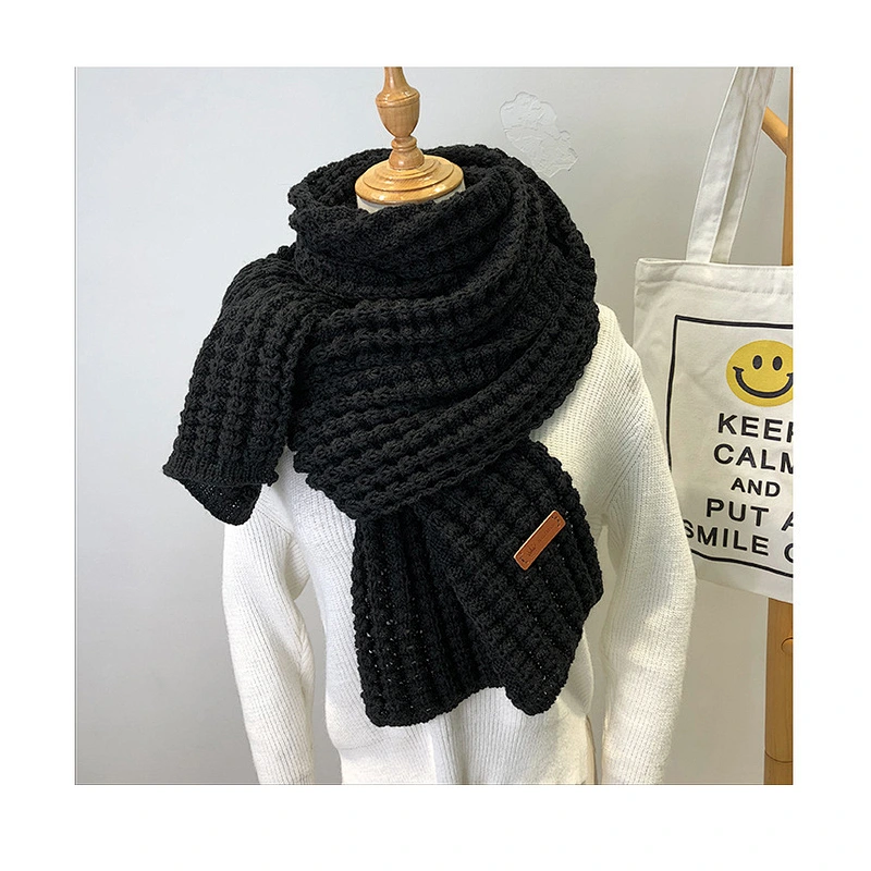 Korean Version 2021 Wool Scarf Women Autumn Winter New Wild Dual-Use Thickened Warmth Student Ins Girl Shawl