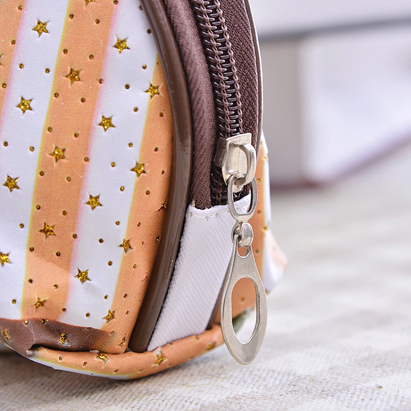 Korea Style Wholesale Gold Stars Printed Owl Pattern Pvc Semi-Circular Storage Bag Female Cosmetic Bag