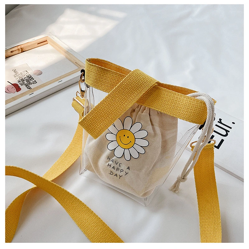 2020 Clear PVC Canvas Bags Girls Cute Single Shoulder Messenger Handbags Kids Girls Casual Mini Crossbody Bags