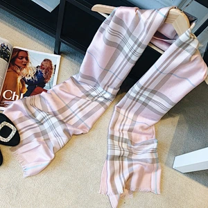 Autumn Winter Classic British Plaid Scarf Cotton Cashmere Scarf Women Shawl Dual-Use New Wholesale