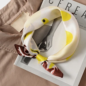 Printed silk fashionable wild decoration sunscreen small square scarf hangzhou hair silk scarf