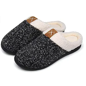 OEM Custom Logo House Women Men Winter Plush Warm Home Indoor Memory Foam Slippers