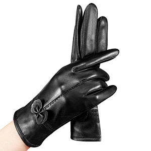 Women Leather Warm Winter Gloves Ladies colorful leather Gloves Wholesale