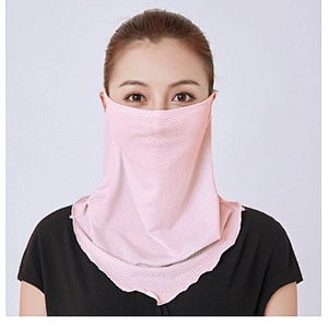 Custom Plain Color Sunscreen Ice Silk Bandana With Ear Loop For Face Coverage And Dust Protection