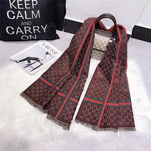 2020 New Cashmere Scarf Female Autumn Winter Letter CC Warm Dual-Use Long Shawl