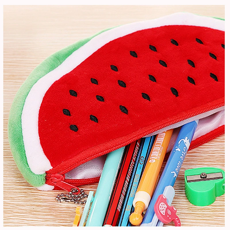 Fashion Cartoon Pencil Case Cute Watermelon Cosmetic Bag Stationery Bag Wholesale Plush Pencil Case