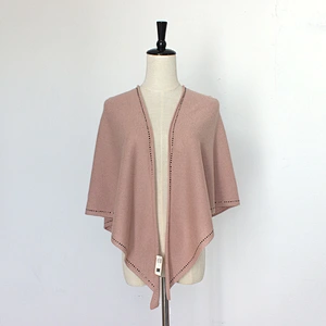 Low MOQ Warmer Cashmere Knitting Triangle Towel Ladies Cashmere Scarves Shawls With Hot Drilling
