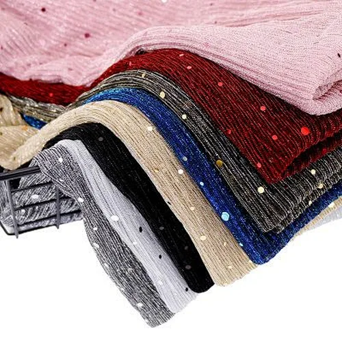 Sequined wild braided scarf 10 colors shimmer muslim women's head scarf