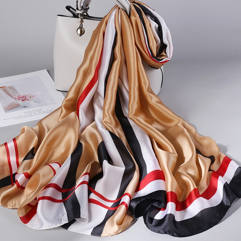 Factory Direct New Silk Scarf Female Mother Gauze Sunscreen Wild Scarf Summer Thin Long Shawl
