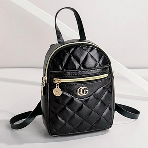 Korea Simple Fashion Multi-Function Leather Crossbody Bag Vintage Mini Backpack Metal Zipper Backpack
