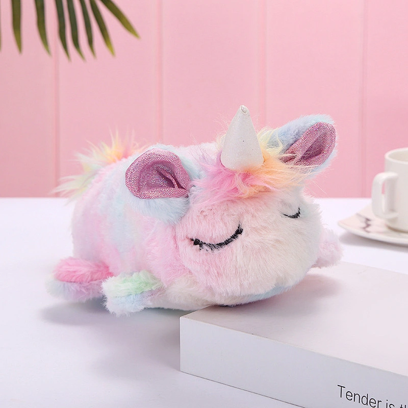Color Unicorn Doll Pencil Case Makeup Storage Bag Students Children Plush Doll Pencil Case
