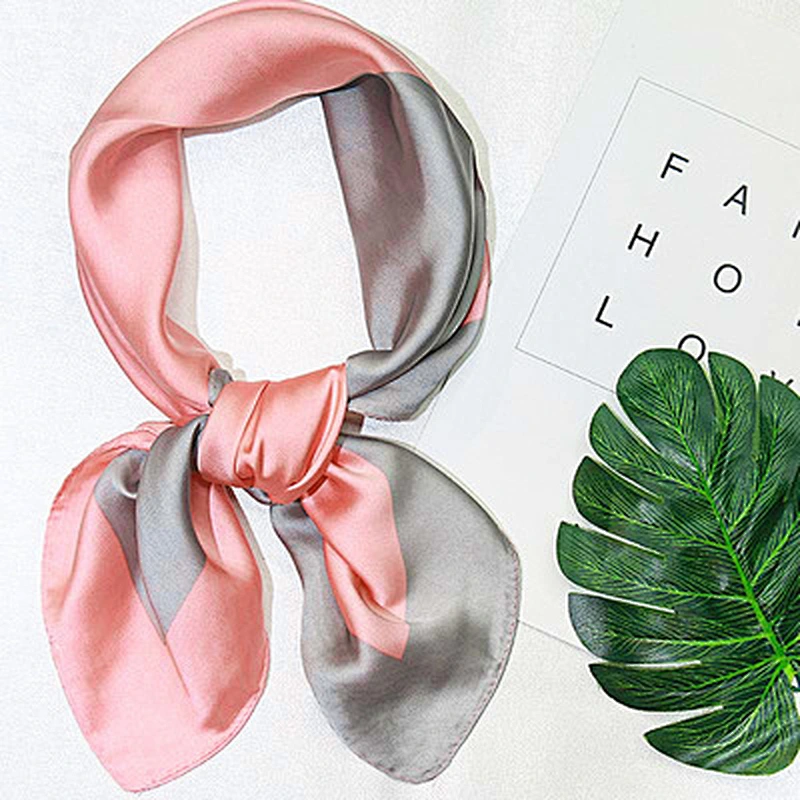 Factory direct sales colorblock professional flight attendant silk scarf large silk printed ladies neck square scarf