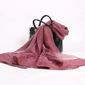 Outdoor indoor dual-use embroidered fashion soft scarf shawl woman acrylic shawl embroidery designs